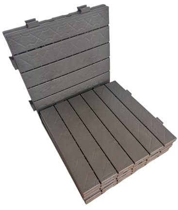 Terrassenfliesen Terrassen Boden Fliesen 50x50cm Braun Kunststoff 1m2