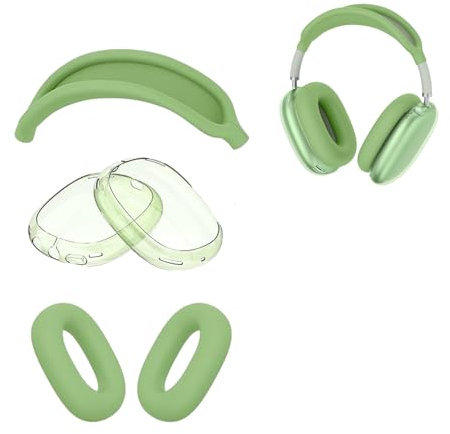 AGAOSH Silikon-Schutzhülle für AirPods Max Kopfhörer (2024/2020), Ohrpolster-Abdeckungen, weiche TPU-Ohrmuschelabdeckungen, Kopfbandabdeckung, Zubehör, Schutz für Apple AirPods Max (USB-C/Lightning