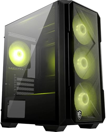 MAG Forge M120R Airflow - Mini-Tower PC-Gehäuse - Hoher Luftstrom, Micro-ATX-Kapazität, 240 mm Radiator-Unterstützung, Vier vorinstallierte ARGB-Lüfter, gehärtetes Glas-Seitenteil - Schwarz