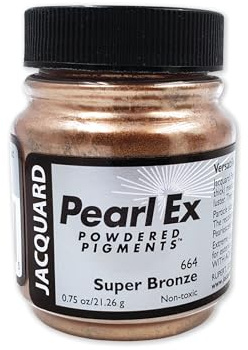 Jacquard Pearl Ex Pigment Powder 0.75 oz Super Bronze - Loose Mica Powder for Epoxy Resin, Watercolors, Calligraphy Ink & Clay - Epoxy Pigment Powder - Epoxy Resin Color