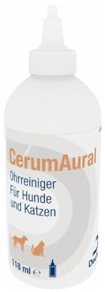 Dechra CerumAural | 118 ml | Flüssiger Ohrreiniger für Hunde und Katzen | Bei übermäßiger Bildung von Cerumen | Mit Squalenen | Auch bei hartnäckigen Ohrenschmalkrusten