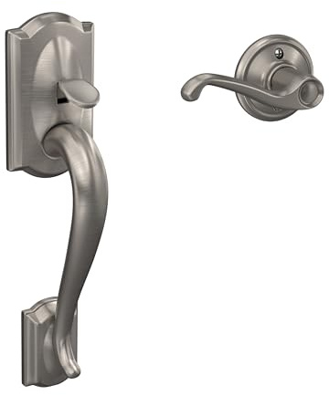 SCHLAGE FE285 CAM 619 FLA RH Camelot Trim Lower Half Front Entry Handleset with Flair Right Hand Lever, Satin Nickel