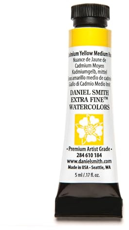 Daniel Smith Extra Fine Watercolor Paint, 5ml Tube, Cadmium Yellow Medium Hue, 284610184