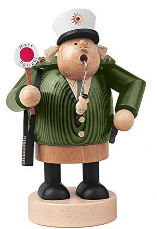 KWO Olbernhau 21607 Räuchermännchen Polizist, 20 cm