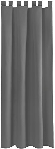 Bestlivings Blickdichte (Anthrazit) Gardine mit Schlaufen in 140x145 cm (BxL), Vorhang Dekoschal als Sichtschutz