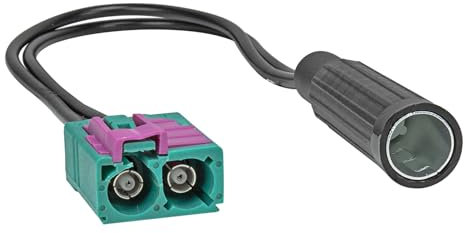 tomzz Audio 1500-030 Doppel Fakra (F) Antennenadapter Kupplung auf DIN Kupplung (F) kompatibel mit Audi Seat Skoda VW Volvo