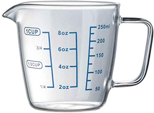 Resistant Glass Measuring Cup with Scale, Clear Digital Liquid Powder Milk Cup w/Tick Mark, High Borosilicate Transparent Scale Mug, Coffee Pitcher Cooking Baking Measure Jug