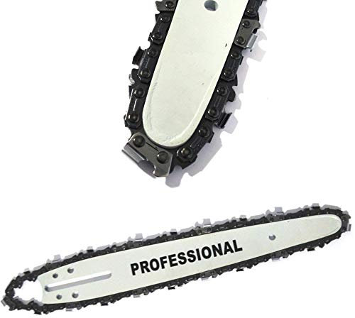 FAST WORLD SHOPPING ® Barra Guida E Catena Modello Carving Set Ricambio Per Motosega Scoppio 25Cc Barra Con Catena Motosega Benzina Lama Moto Sega 25Cm Punta Acuta