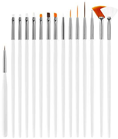 Hanyousheng 15 Pcs Nagel Pinsel,Gel Pinsel für Nägel,Nailart Pinsel,Gel Pinsel,Nail Brush,Acryl Nagel Kunst Pinsel,Nagel Pinsel Set für UV Gel und Acrylfingernägel Nailart Maniküre Nagelzubehör