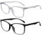 Hunsquer - Mens Blue Light Blocking Glasses for Women, Black+Clear, One Size