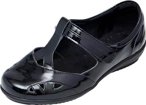 Cosyfeet Hayley - Black - 7-6E Width - Extra Wide Women's Shoes