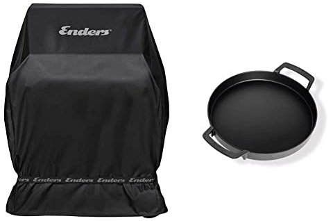 Enders® Abdeckhaube für Gasgrills: Monroe 2+3, Monroe PRO X 3, Boston 2+3 Brenner ohne Kocher, Polyestergewebe, 5693 & ® Switch Grid Pfanne, aus Gusseisen, 7792