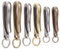 WEBEEDY 6 Stück Messing Solide U-Form Haken Auto Schlüsselbund Schlüsselanhänger Japanischer Fischhaken Geldbörsenhalter Gürtelclip für Männer Brieftasche Kette Zubehör