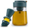 Fino Casa Botella de aceite 3en1 con cepillo y vertedor, dispensador de aceite para dosificar pulverizador de aceite con cepillo de silicona, botella de cristal, 350 ml, aceite o vinagre