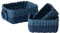 LA JOLIE MUSE/Small Wicker Baskets for Organizing, Recycled Paper Rope Storage Basket Container Bins for Shelves Bathroom Living room, Organizer Set of 3，Navy Blue and Denim