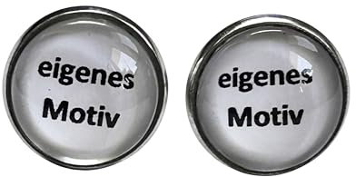 Edelstahl Fotoohrringe Fotoohrstecker individuell und persönlich mit eigenem Foto oder Motiv 8 mm oder 12 mm (8 mm Motiv)