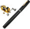 YUYTE Angelrute, Angelruten-Rollen-Combo-Kit-Set, Tragbarer Teleskop-Taschenstift, Angelrutenstange + Angelrolle aus Aluminiumlegierung, Angelzubehör (Black)