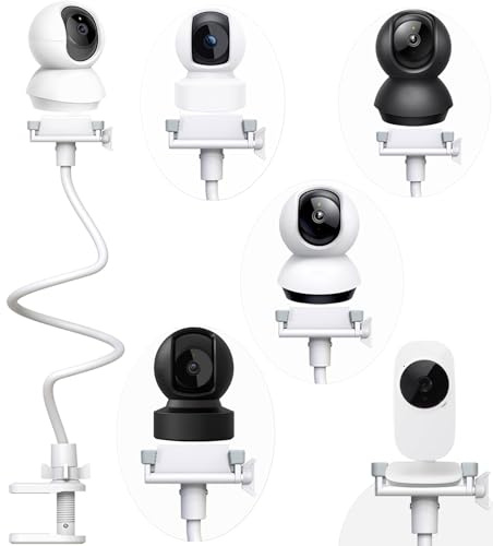 Derebir Baby Monitor Mount Stand Holder Compatible with Kasa TP-Link Tapo C200/C210/TC71/C210P2 /C220/ Kasa EC70/EC71/KC410S/KC110 Cmaera Flexible Clip Clamp Mount Adjustable Baby Monitor Camera Stand
