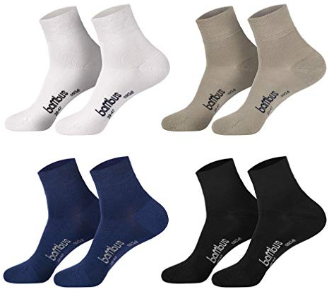 Sockenversandhandel Chaussettes courtes (6 paires) en viscose de cellulose de bambou - Anti-odeur - Pour homme, femme et enfant - Régule l'humidité - Pas de pression dans la chaussure - Doux pour la
