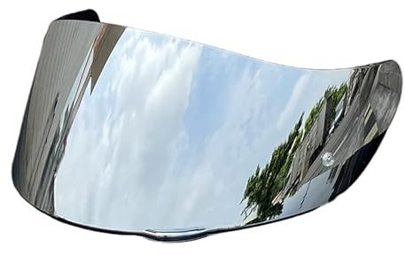 XYJTC Lente per Casco da Moto, K1 Face Shield UV-Protected for AGV K1, K1S, K3SV, K5, K5S Visiera Parabrezza (Revo Clear Blue-Giorno e Notte)(Silver-Day Use Only,One Size)