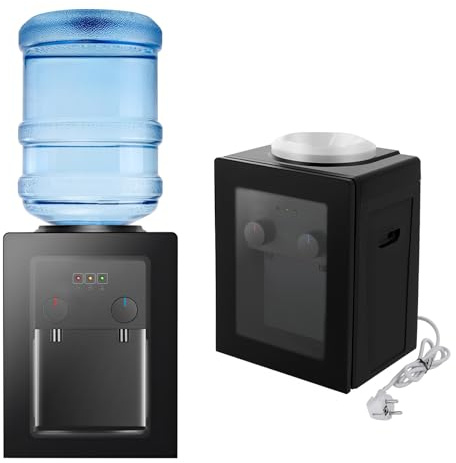 DHQCQL Elektrischer Wasserspender, 550W Heißwasserspender mit Stecker, 85-95℃ Wasserautomat mit Anzeige und Doppelte Ausläufe, Water Dispenser für 3,5L, 5L, 10L, 18L Wasserfässer, Schwarz