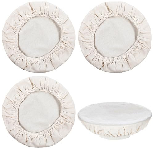 3 Pack Sourdough Bowl Cover Reusable Linen Covers Cotton Elastic Cloth Jar Covers Unbleached Fabric Bread Fermentation Cover Sourdough Proofing Bowl for Fermentation Jars