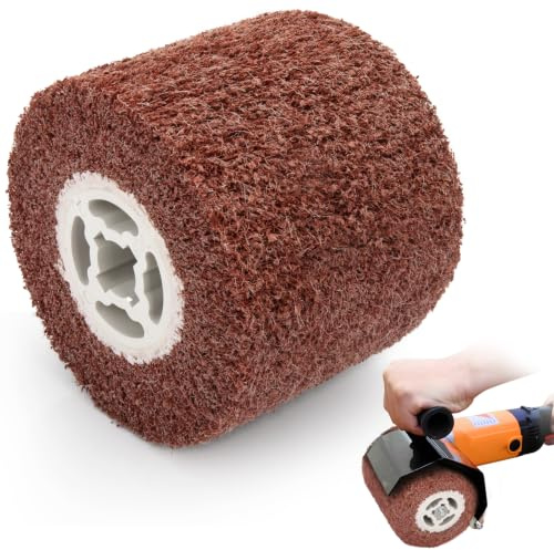 OJTOJT Nylon-Satinierwalze 180er Körnung, zum Schleifen von Holz und Metall | Schleifhülsen für Satiniermaschine Bürstmaschine Holz Metall Oberfläche Polieren 60/80/120/180 Körnung; Nylon-180#