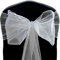 Time to Sparkle Pack of 20 Organza Sashes 22x280cm Wider Sash Fuller Bows Chair Cover Bows Sash for Wedding Party Birthday Decoration - Silver Cloud
