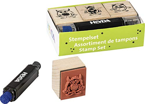 Heyda 204888696 Heyda 204888696 Stempel-Set (Monster) Setgröße: 8 x 4,5 x 2,5 cm, 3 Holz-Stempel