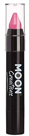 Moon Creations Crayones de pintura facial en barra | Pintura facial resistente al sudor y al agua | Sin crueldad | Para niños, adultos, disfraces, festivales, Halloween Rosa 3.5g