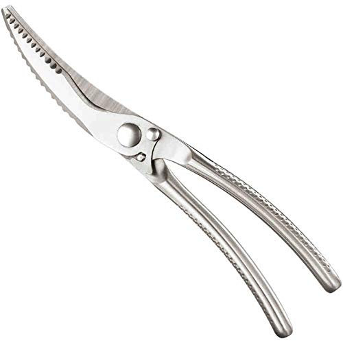AIKENR Heavy Duty Stainless Steel Kitchen Scissors, Premium Spring Loaded Food Scissors. All metal Kitchen Shears, Finest Sharp Blade and Safety Clip