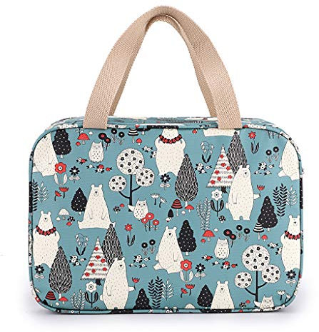 SUMTree Trousse de Toilette Sac de Toilette Grande capacité Organisateur pour Le Voyage,Business,Pique-Nique (Forêt Ourson) Vert