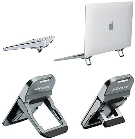 Nillkin Portable Keyboard Riser, Computer Keyboard Stand for Desk with 3 Adjustable Angles, Flip Keyboard Feet for Most Keyboards, Mini Laptop Stand for MacBook, Dell, HP and Other Laptops, Gray