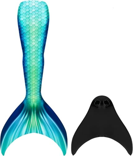 DNFUN Meerjungfrauenflosse Mädchen Neuer Mermaid Tail Badeanzug Meerjungfrauschwanz mit Meerjungfrau Flosse für Erwachsene und Kinder