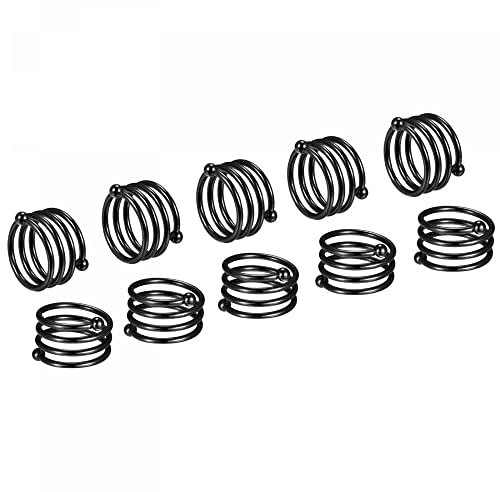 sourcing map 12 Stück Serviettenringe 38mm Innendurchm. Legierung Serviettenschnallen für Tischdekorationen Essen Weihnachtsfeier DIY Schwarz