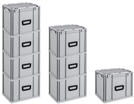 PROREGAL SuperSparSet 8x Eurobox NextGen Portable | HxBxT 33,5x30x40cm | 30 Liter | Eurobehälter, Transportbox, Transportbehälter, Stapelbehälter