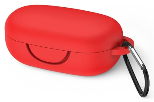 MOWYEOK Silikon Hülle kompatibel mit Anker Soundcore Sport X10, Tragbare Kratz und stoßfeste Silikonhülle, Front LED sichtbar, für Anker Soundcore Sport X10 Gehäusezubehör, mit Karabiner - Rot
