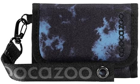 Coocazoo Geldbörse „Midnight Dust”, schwarz-blau, Portemonnaie mit Sichtfenster innen & außen, Münzfach & Kartenfächern, Klettverschluss, ab der 3. Klasse, 100% PFC freies Polyester