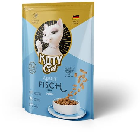 KITTY Cat Fisch Adult, 800 g, Trockenfutter mit hohem Fleischanteil für ausgewachsene Katzen, getreidefreies Katzenfutter mit Taurin und Lachsöl, Made in Germany