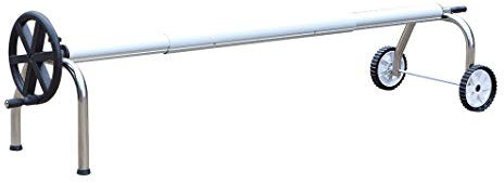 INTERNATIONAL COVER POOL Enrollador de Manta térmica de Piscina Robusto. Ajustable hasta 5,5m con Tubo de 100mm. Gran Estabilidad Comodo Y FACIL DE Montar