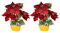 POTRUWE 2 Stück Künstliche Weihnachtssterne Im Topf, Künstliche Rote Weihnachtssterne, Pflanzen in Töpfen, Künstliche Weihnachtssterne, Bonsai, Weihnachtssterne,