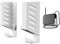 Universal Router Wall Mount (White) for Modems, TV Box, Network Switches, Laptop, compatible with Apple TV, Sky Q, TP Link, etc.. Holder Stand for Devices Thickness 40MM