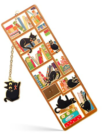 Metall Katze Lesezeichen für Buchliebhaber, Lesezeichen mit Katzen Anhänger Niedliche Metall Book Marks Personalisierte Buchzubehör Geschenke für Frauen Buchliebhaber Lehrer