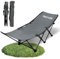 NAYVER Camp Bed Campingliege - Robuste & Leichte Liege für Camping, Festivals & Garten | Schnell Aufgebaut, Tragkraft bis 150kg, Mit Tragetasche, Klappbar & Platzsparend (Anthrazit)