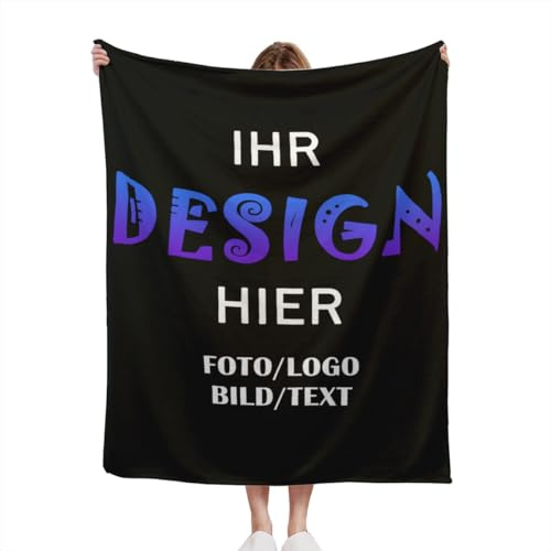 Personalisiert Decken FüR MäNner & Frauen – Mit Bild Text Namen Logo Foto Selbst Gestalten Decke Oder Fotodecke – Geschenk FüR Freunde Geburtstag, Vatertag, Muttertag 60x50
