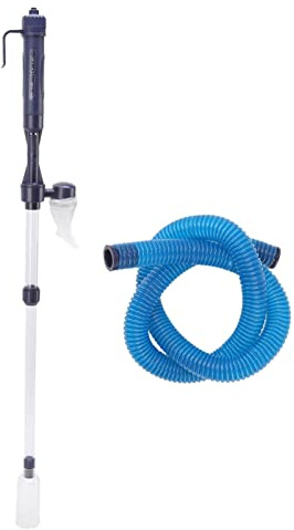 Elektrischer Aquarium-Staubsauger, Aquarium-Kiesreiniger mit Siphonrohr, Spirallaufrad-Design für einfachen Wasserwechsel und Sandwaschen, inklusive Filterbeutel und Teleskopkopf