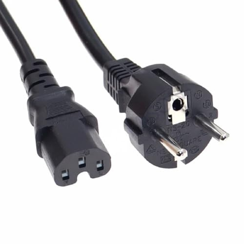 Tekit Euro Schuko to C15 Heavy Duty Power Cord Plug, EU Schuko CEE7/7 to IEC320 C15 Female Power Cable, German Power Cord Appliances Power Cable Replacement, 16AWG, 6ft