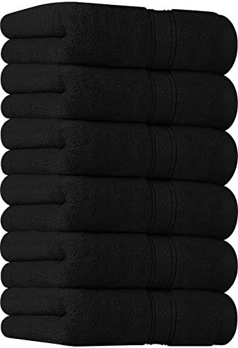 Utopia Towels - Handtücher Set aus Baumwolle - 100% Baumwolle ultraweich und sehr saugfähig, 41x71 cm - 6er Pack (Schwarz)