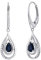 SILVEGO Damen Ohrringe aus 925 Sterling Silber Tropfen mit natürlichem dunkelblauem Saphir
