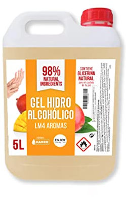 Enjoycosmetics Gel Hidroalcohólico, Higienizante - 5 Litros, Aroma A Mango
